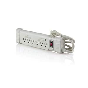 15 Amp Office Grade Surge Protected 6-Outlet Power Strip, 1010 Joules, On/Off Switch, 6 Foot Cord, Beige