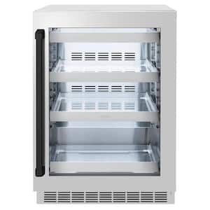 Autograph Edition Touchstone 24 in. Single Zone 151-Can Beverage Fridge w/ Glass Door in Stainless Steel and Matte Black