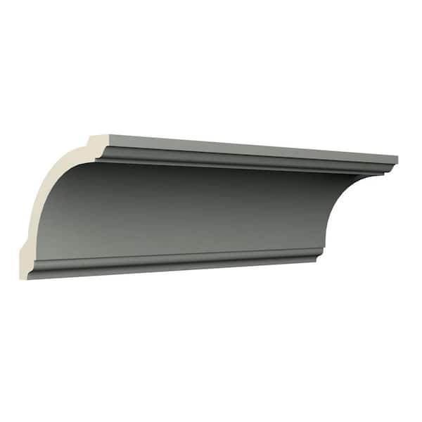 Ekena Millwork Wesley 3 in. D x 4.125 in. W x 96 in. L Polyurethane Crown Moulding