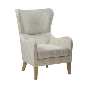 Leda Linen Swoop Wing Chair