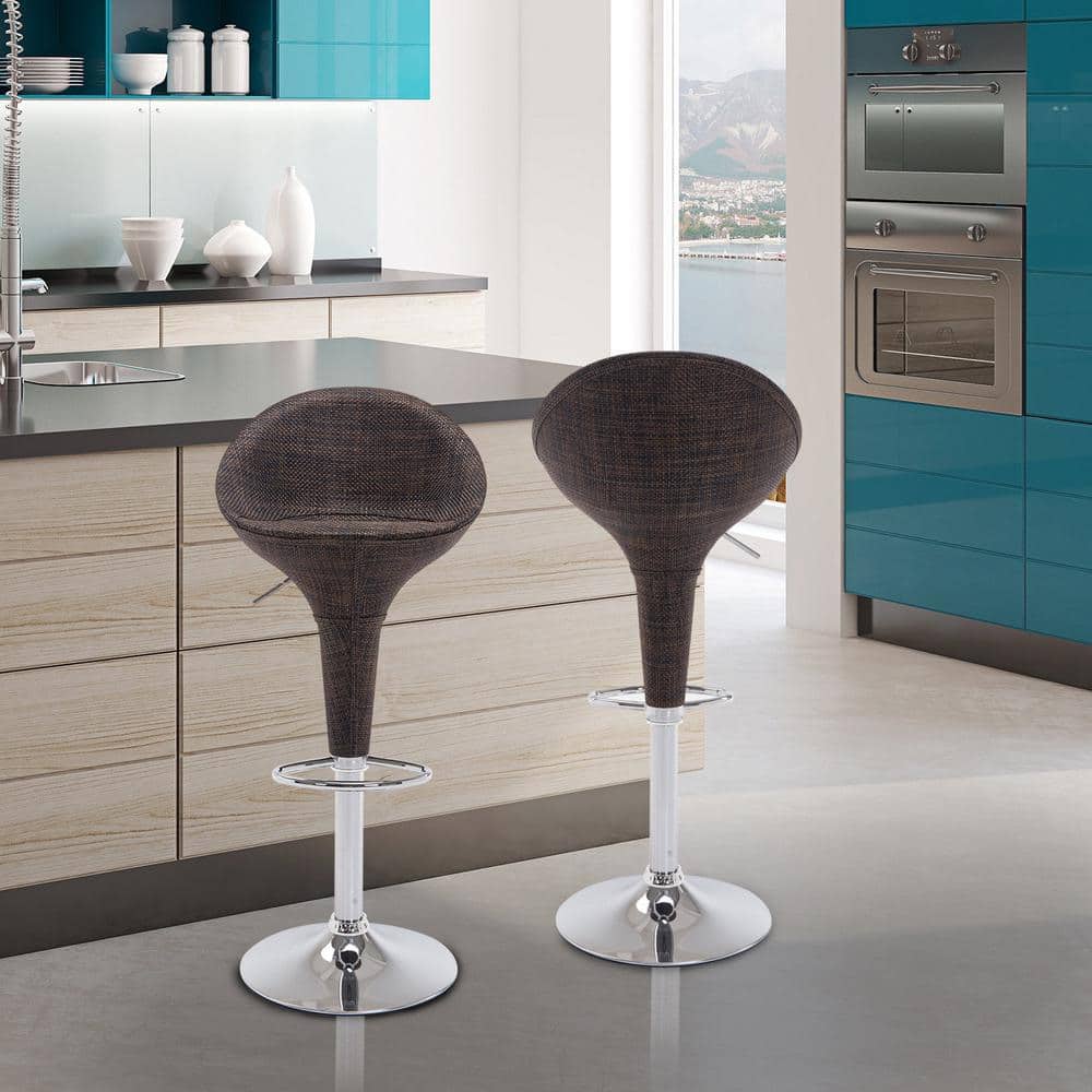Island Breeze Rattan Wicker Adjustable Swivel Bar Stool - Set of 2