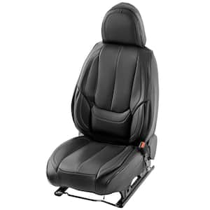 Seat Covers, Universal Car Seat Covers Front Seats, 6pcs Faux Leather Seat Cover, Full Enclosed Design, Black