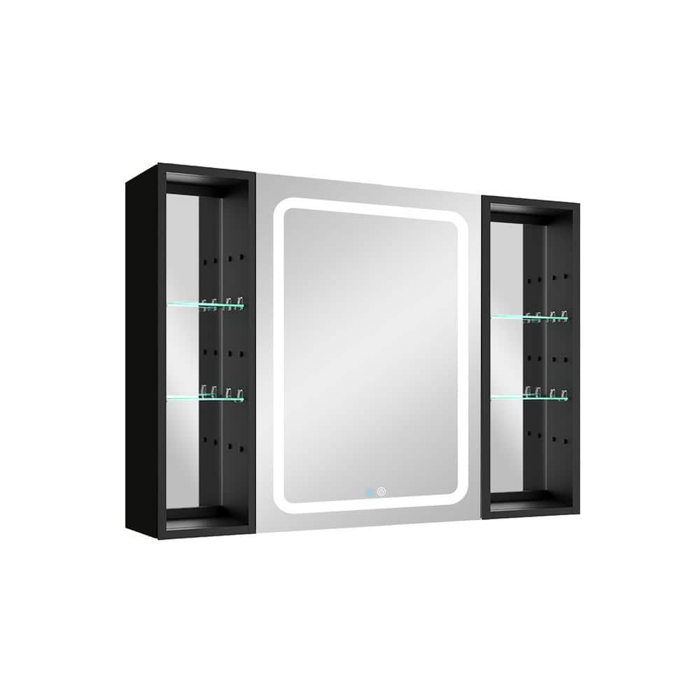 40 in. W x 30 in. H Rectangular Black Aluminum Surface Mount Medicine Cabin