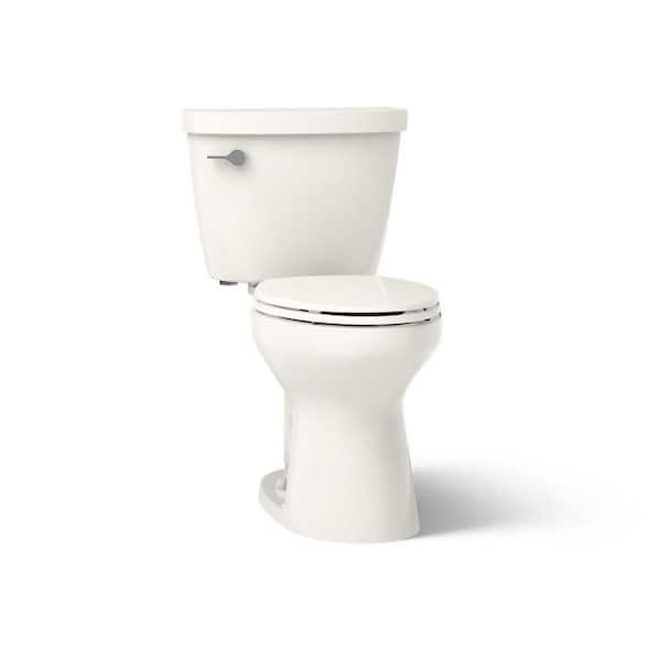 KOHLER Cimarron Comfort Height Revolution 360 2-Piece 1.28 GPF Single Flush Elongated Toilet in Biscuit, Seat Not Included