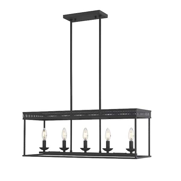 OVE Decors Henry V 5-Light Painted Black Sand Pendant