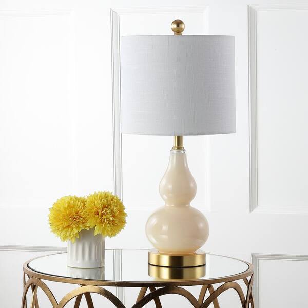 JONATHAN Y Anya 20.5 in. Mini Glass Table Lamp, Ivory JYL1028B - The ...