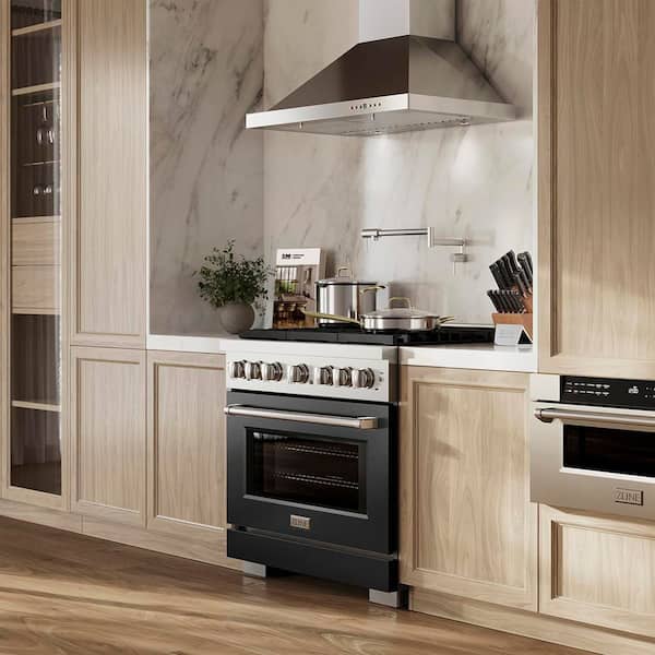 36 in. 5.2 cu. ft. Paramount Gas Range with 6-Burner DuoPro Cooktop and Convection Gas Oven with Black Matte Door