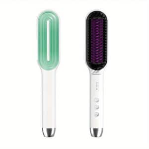 Electric Straightening Beard Comb Hairdressing Tool with 5-speed Temperature Control in Green Color