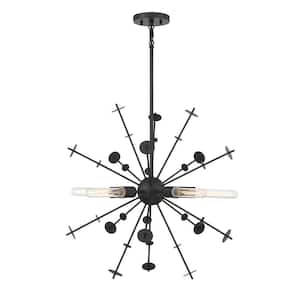 26 in. W x 26 in. H 5-Light Matte Black Sputnik Pendant Light