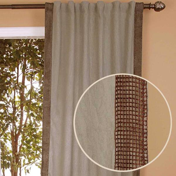 Home Decorators Collection Semi-Opaque Crinckle Rulu Blue Back Tab Curtain-DISCONTINUED
