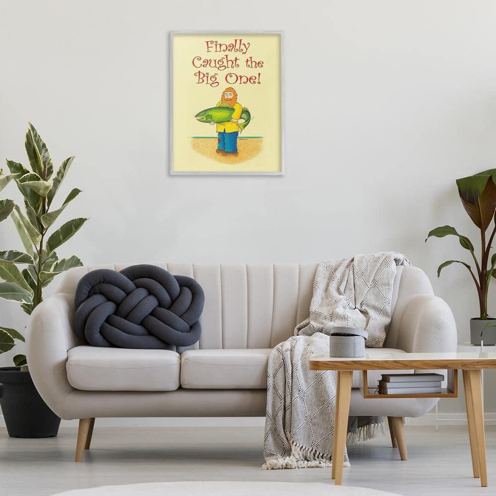 The Big One Fisherman by Roger Straub Gray Framed Typography Giclee Art Print 30 in. x 24 in. price history on PriceWatchPro