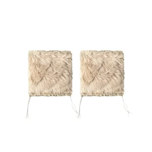 Laredo Taupe Faux Sheepskin Fur Chair Pad (Set of 2)