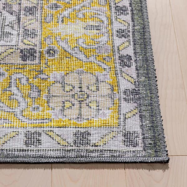 Nile Tarifa Vintage Bohemian Medallion Floral Yellow 5 ft. x 7 ft. Area Rug