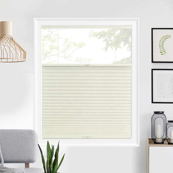 Chicology Cut-to-Size Buttercream Cordless Top Down Bottom Up Light Filtering Polyester Cellular Shade 24 in. W x 64 in. L
