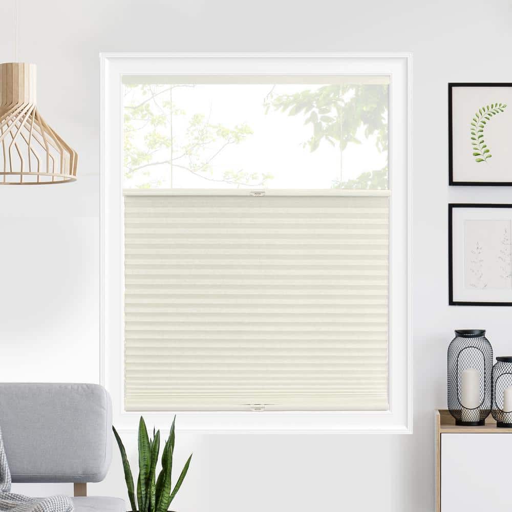 Cut-to-Size Buttercream Cordless Top Down Bottom Up Light Filtering Polyester Cellular Shade 55 in. W x 64 in. L price history on PriceWatchPro