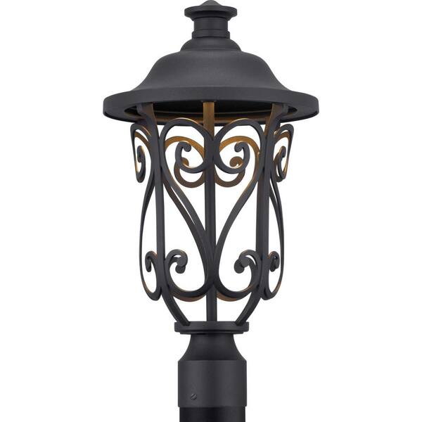 Progress Lighting Leawood LED Collection 1-Light Textured Black Modern Outdoor Post Lantern Light