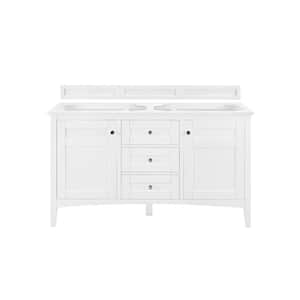 Palisades 59 in. W x 23 in. D x 34 in. H Double Vanity Cabinet Without Top in Bright White