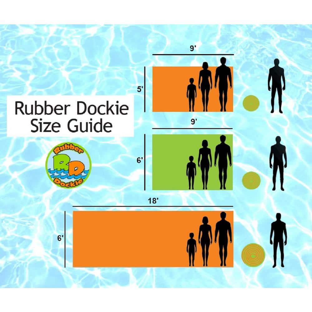 9x5 Foot Orange and Green Floating Water Mat Pad