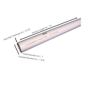1 in. x 10 ft. PVC Schedule 40 Tubing DWV Pipe