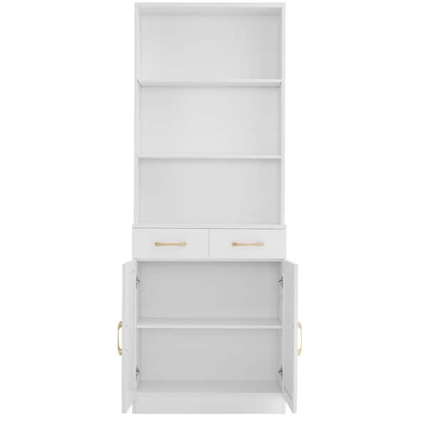 Nestfair 25.9 in. W x 11 in. D x 70 in. H White Storage Linen Cabinet with 2 Doors and 2 Drawers