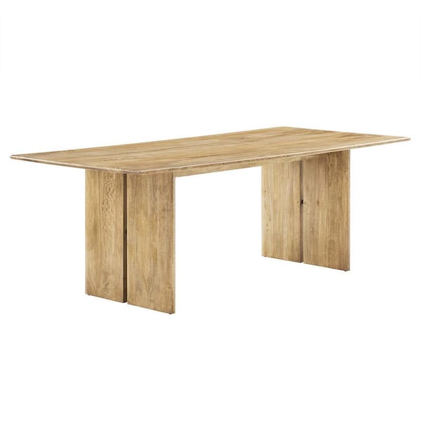 MODWAY Amistad in Oak Wood 86 in.  Column Dining Table Seats 8