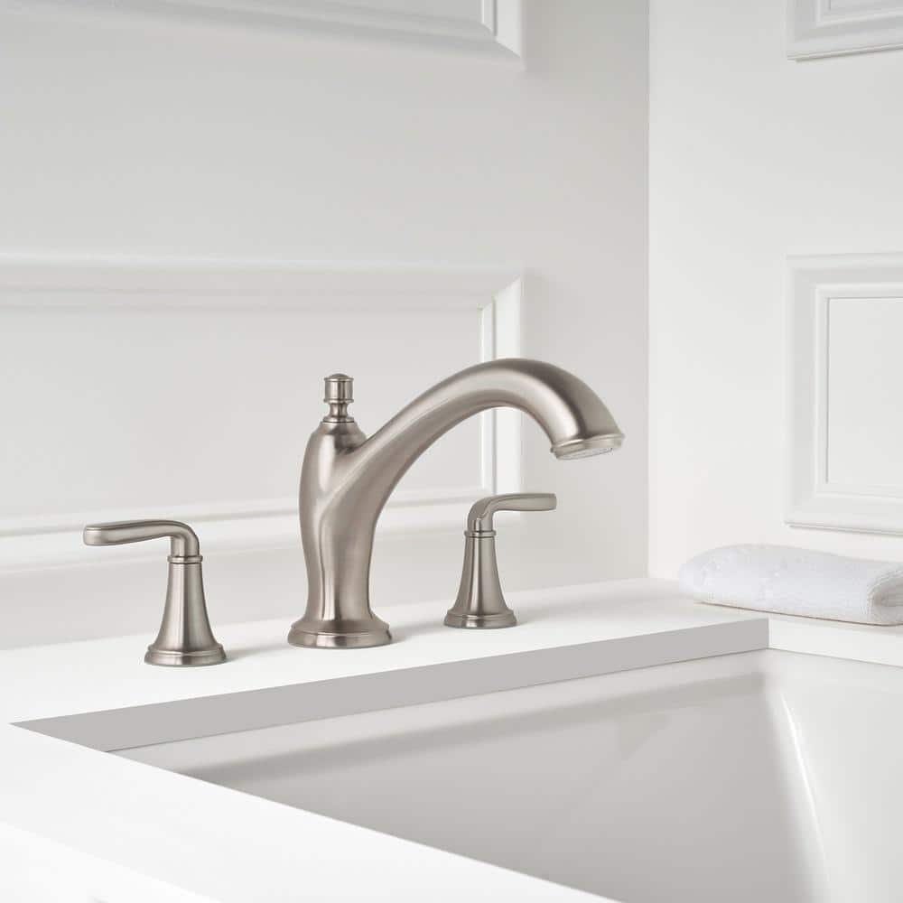 Brushed Nickel Double Handle Roman Tub Faucet