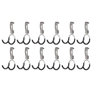 Universal Metallic FastTrack Hanging Garage Hook Organizers (12 Pack)
