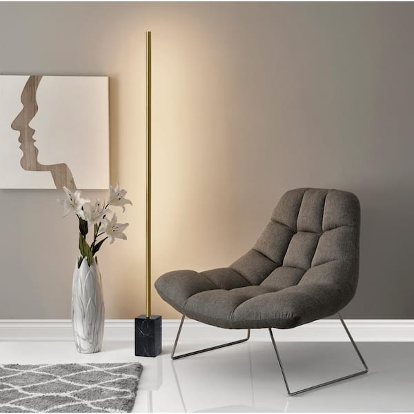 Felix 65 in. Integrated LED Brass Wall Washer Lamp