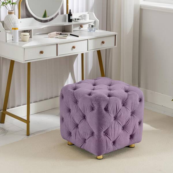 Furniture Purple Dressing Table Chair Plush/Crushed Velvet Dressing Piano  Table Stool Vanity Upholstered Bedroom Chair