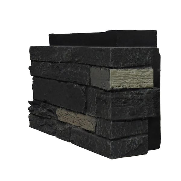 NextStone Slatestone Onyx 4.5 in. x 12.75 in. Faux Stone Siding Corner (4-Pack)