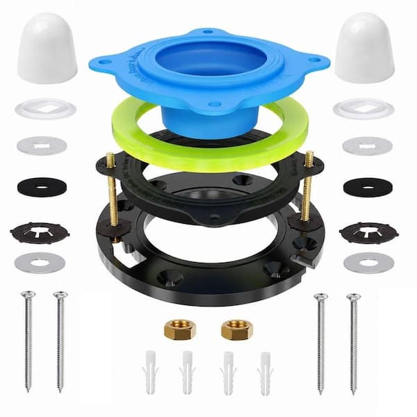 Toilet Flange Repair Kit with Elastic Wax Ring, Premium Toilet Seal and Gasket Replacement, Fits 3/4 in. Drain Pipes