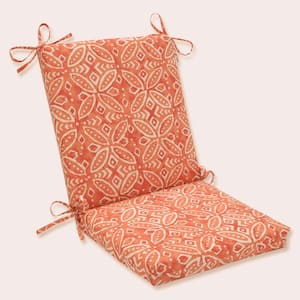 Tile Outdoor/Indoor 18 in. W x 3 in. H Deep Seat, 1 Piece Chair Cushion and Square Corners in Orange/Ivory Merida