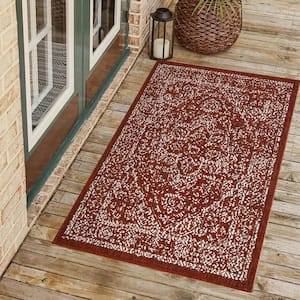 Zaria Red 2 ft. x 3 ft. Indoor/Outdoor Area Rug