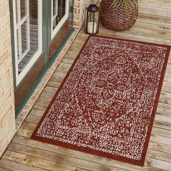 Zaria Red 2 ft. x 3 ft. Indoor/Outdoor Area Rug