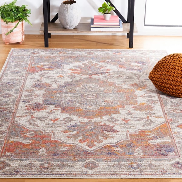 Astoria 5 ft. x 8 ft. Beige/Ivory Border Medallion Area Rug
