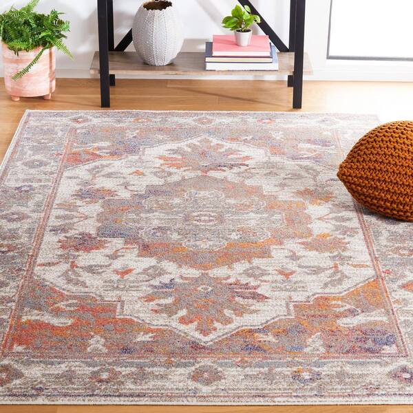 Astoria 9 ft. x 12 ft. Beige/Ivory Border Medallion Area Rug