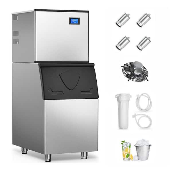 22.3 in. 550 lbs./24H Split Commercial Ice Maker with Water Filter Freestanding in Silver 156-Full Size Ice Cube/Cycle