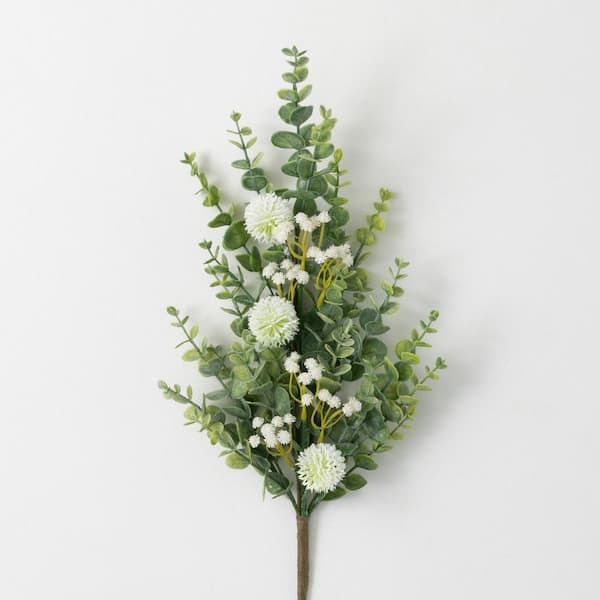 SULLIVANS 28" Romantic Eucalyptus Spray; White