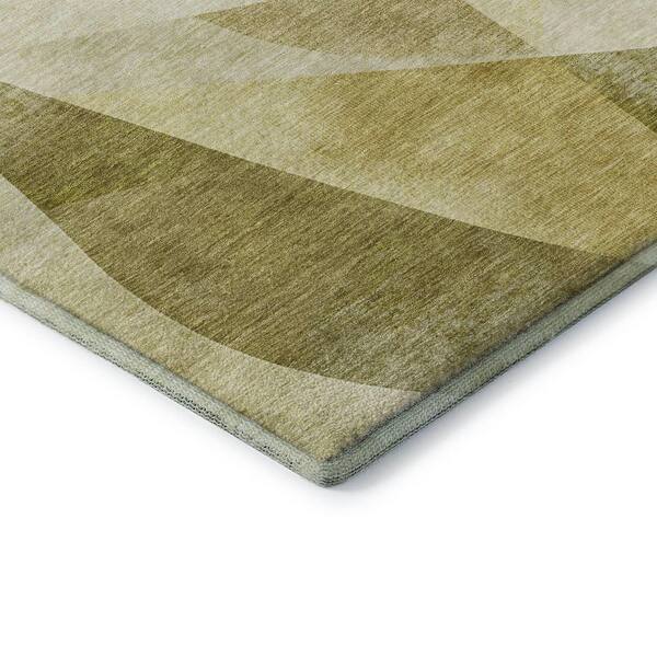 Mayfield Premium Machine Washable Abstract AMF1836 Cactus 9 ft. x 12 ft. Area Rug