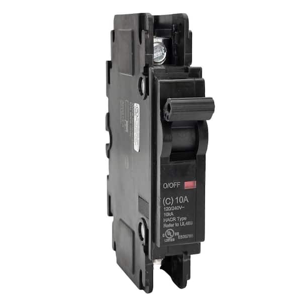 MCB 10 Amp 1-Pole, 120/240V AC, DIN Rail or Surface Mount, UL 489 Listed