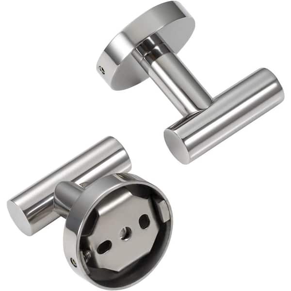 Round Bathroom Robe Hook and Towel Hook in Polished Chrome (2-Pack)