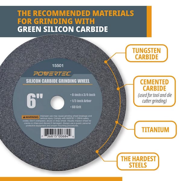 uxcell 4.7-Inch Bench Grinding Wheels Green Silicon Carbide GC 60 Grits Surface Grinding Ceramic Tools 
