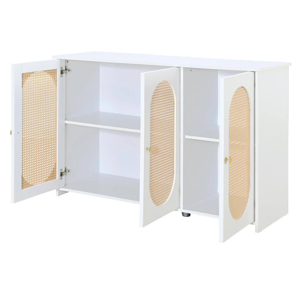 48.8 in. W x 15.7 in. D x 32.3 in. H Bathroom White Linen Cabinet price history on PriceWatchPro