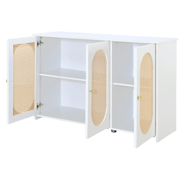 COWLOWN 48.8 in. W x 15.7 in. D x 32.3 in. H Bathroom White Linen Cabinet