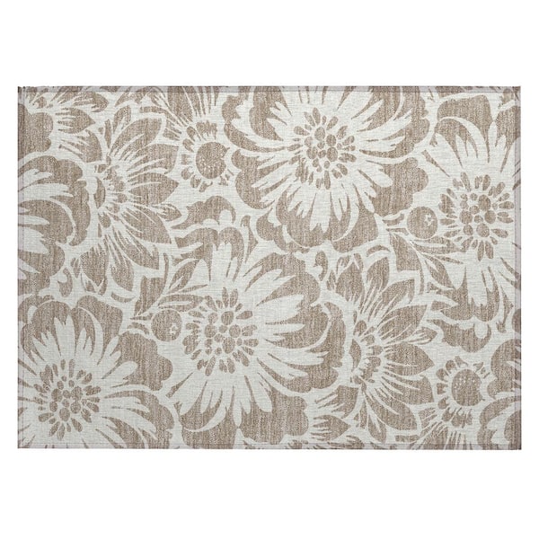 Chantille ACN551 Taupe 1 ft. 8 in. x 2 ft. 6 in. Machine Washable Indoor/Outdoor Geometric Area Rug