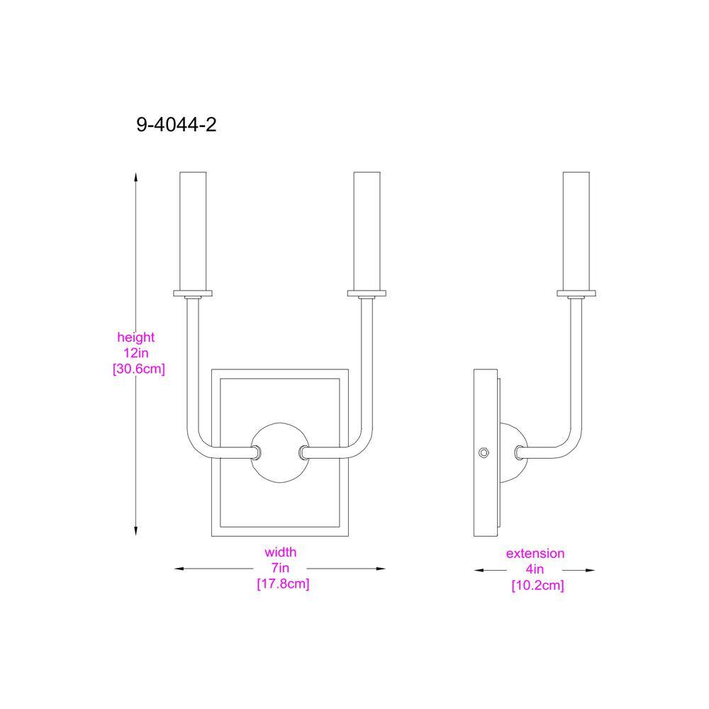 Bisque White 2-Light Dimmable Metal Wall Sconce