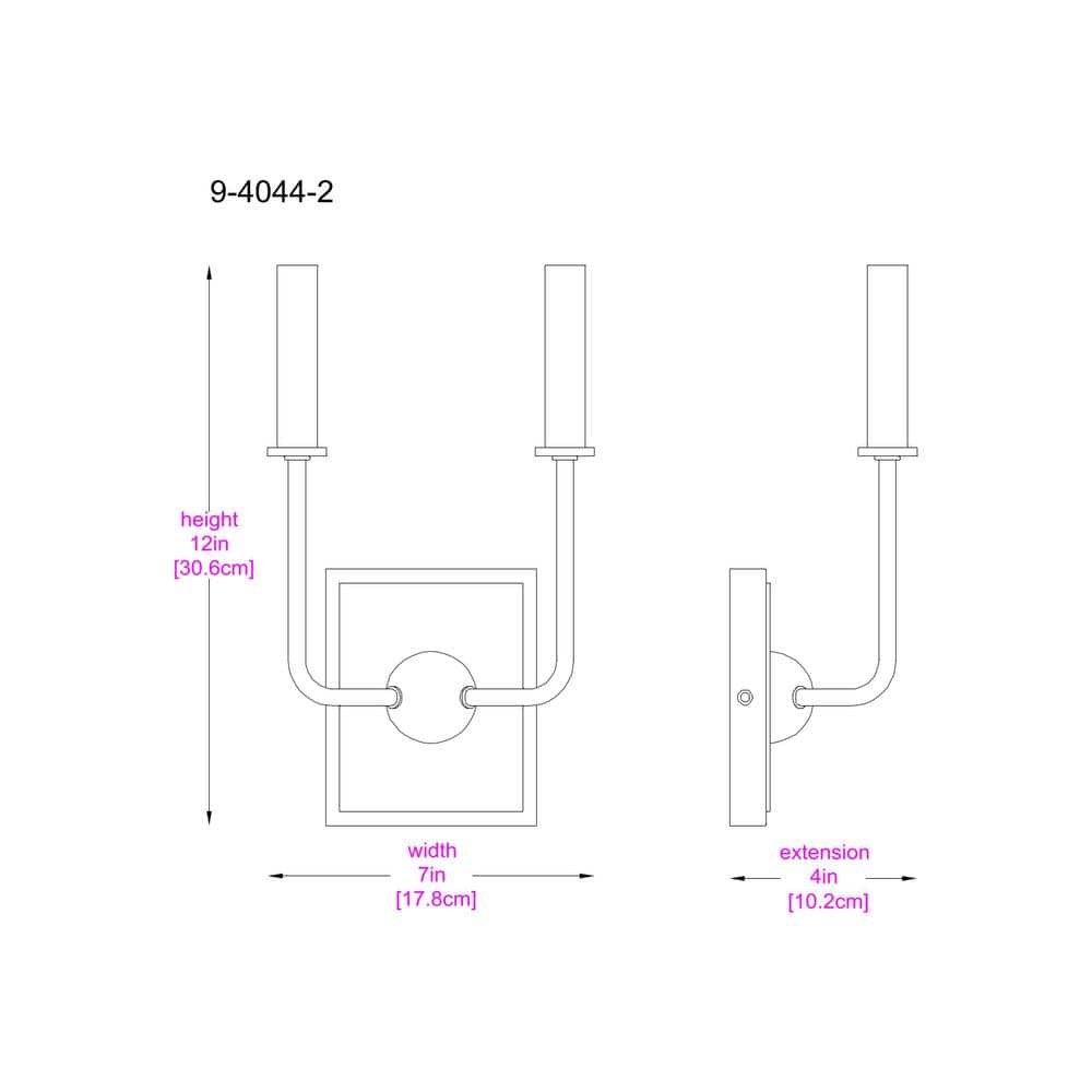 Warm Brass 2-Light Dimmable Wall Sconce