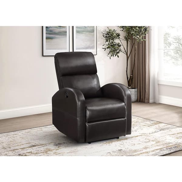 Coaster Grant Gray Faux Leather Upholstered Power Recliner Chair