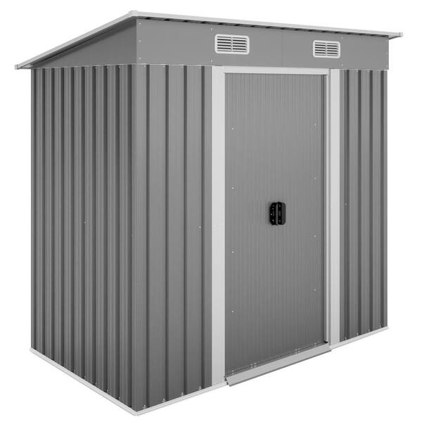 ToolCat 6 ft. W x 4 ft. D Outdoor Metal Storage Shed for Garden Tools Lockable Door (24 Sq. Ft.)