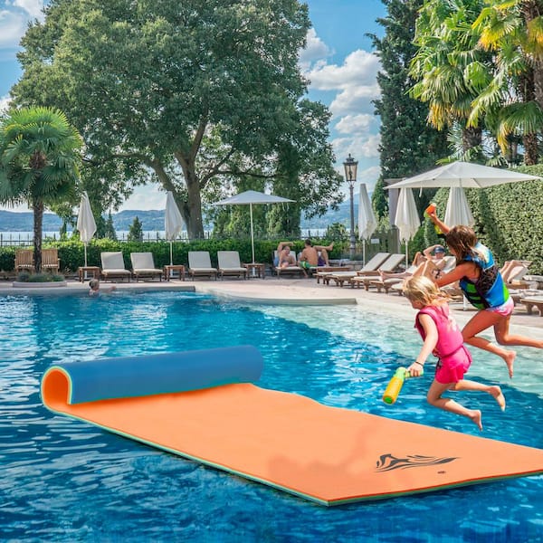 12' x 6' 3 Layer Floating Water Pad-Orange